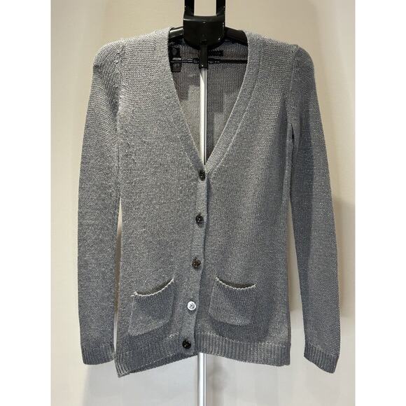 Martin + Osa Sweaters - Martin + Osa Metallic Gray Button Cardigan size XS